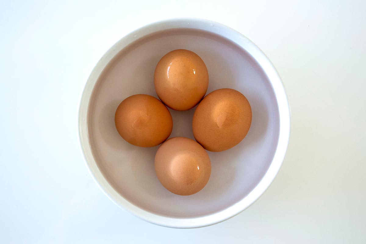 Eggs in a bowl of water