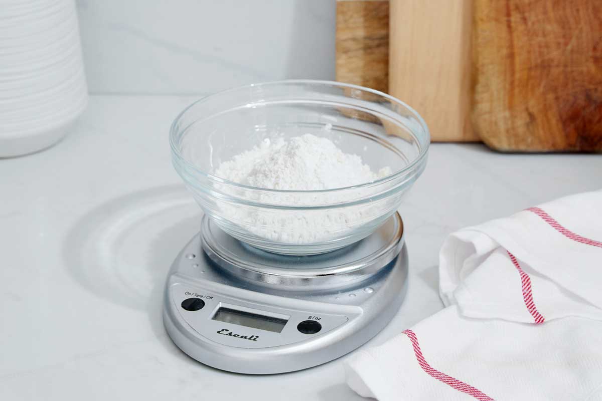 Scale weighing flour