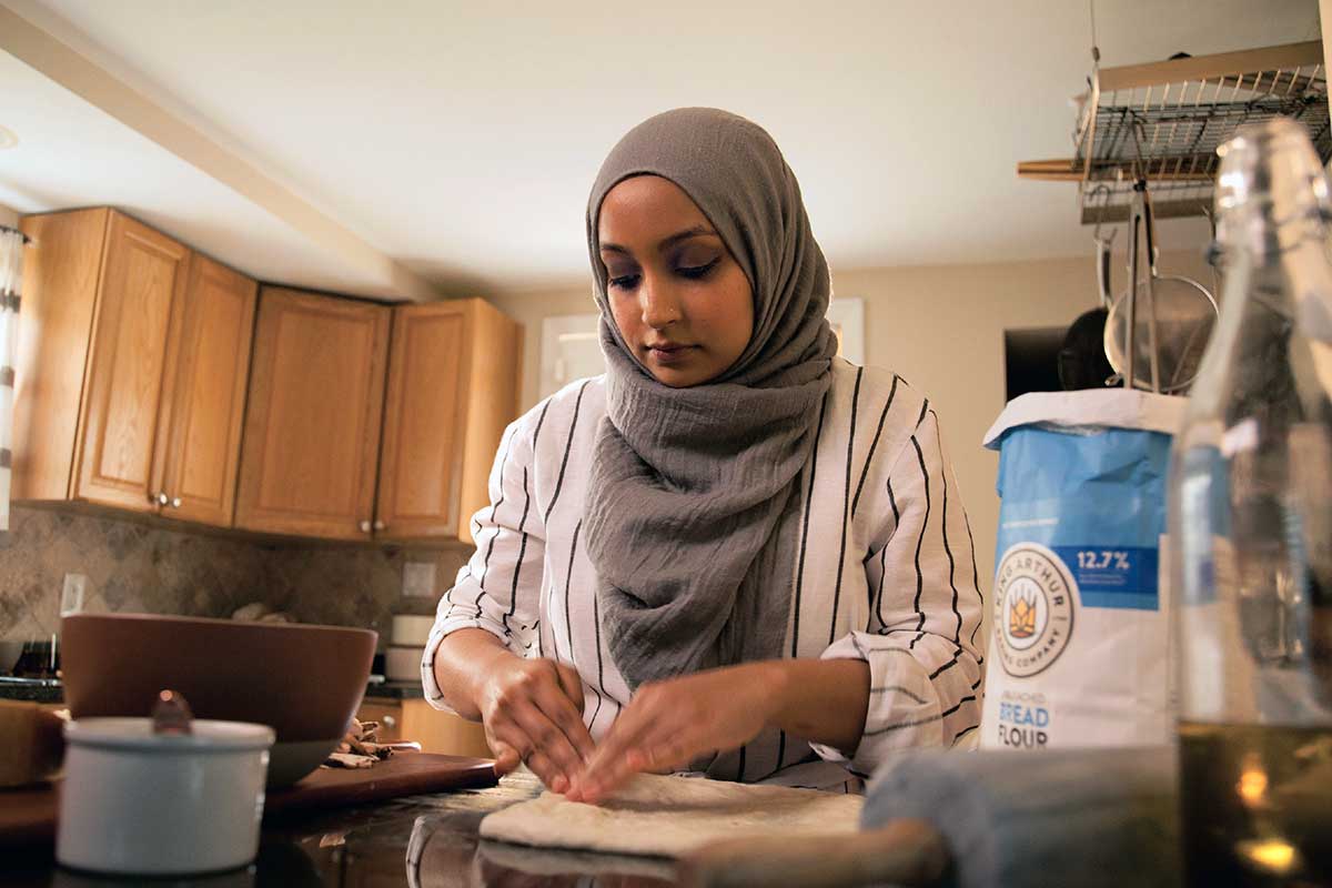 Naureen baking in the kitchen