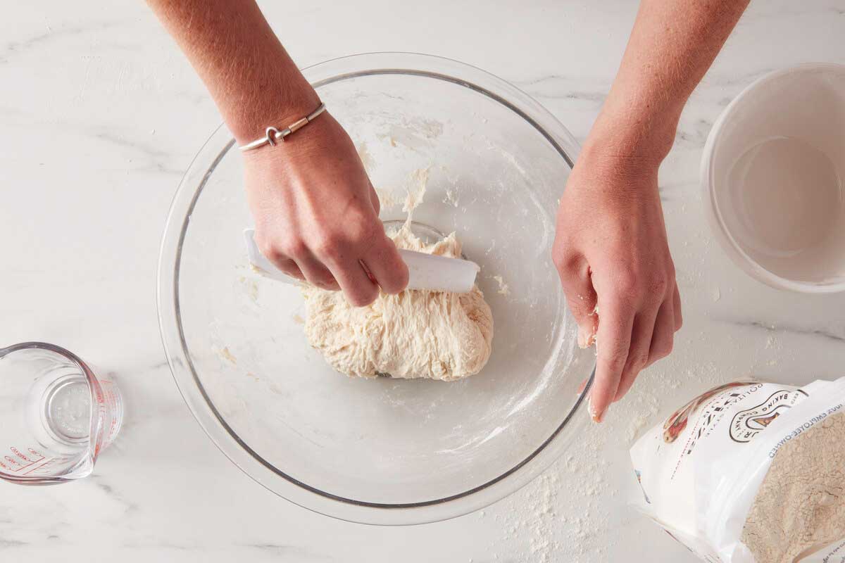 Mixed dough, a little rough and lumpy