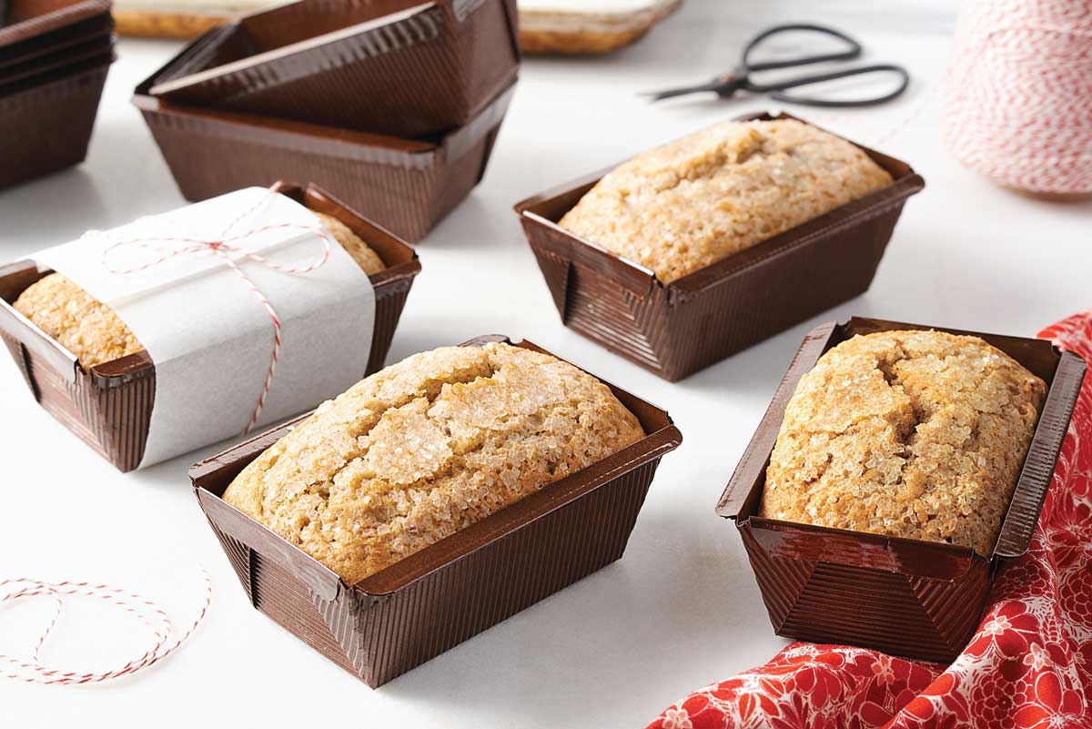 Mini quick breads in paper loaf pans