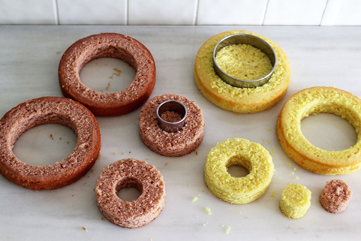 Rings of cut cake