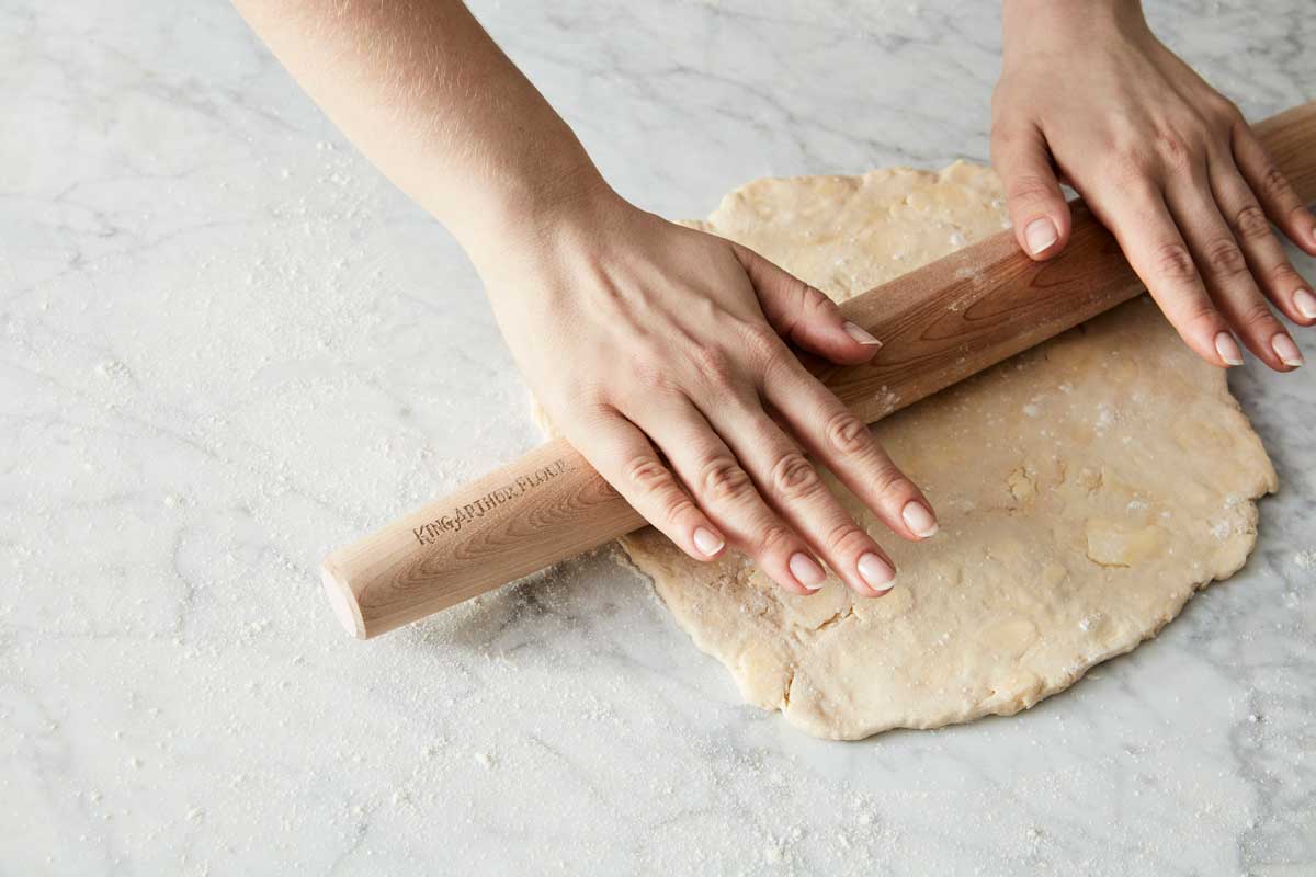 Rolling out pie crust dough