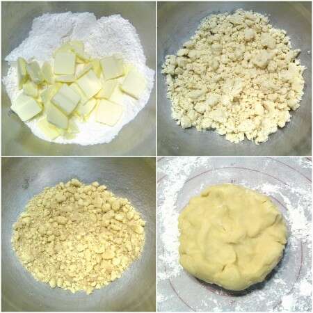 Collage of photos making pie crust