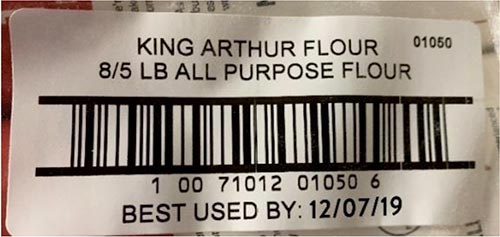 Unbleached All-Purpose Flour Lot Code