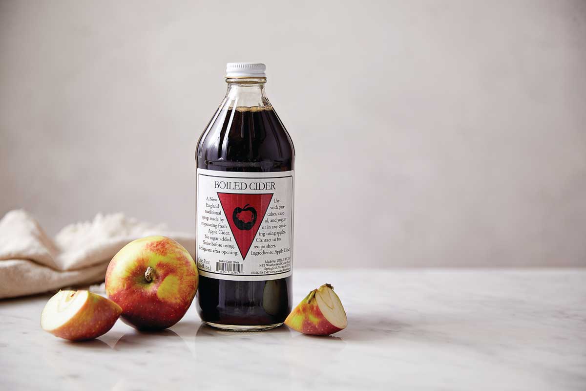 Boiled cider on countertop