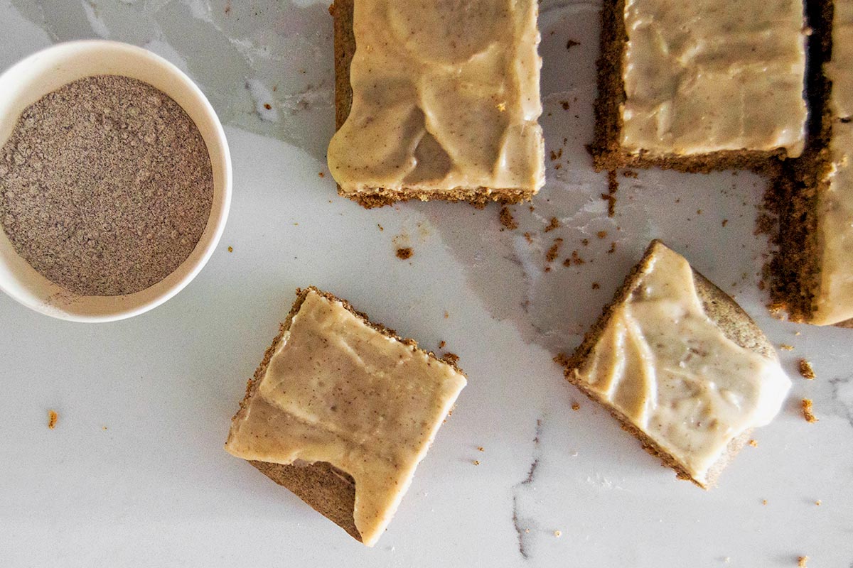 Buckwheat cake with brown butter glaze