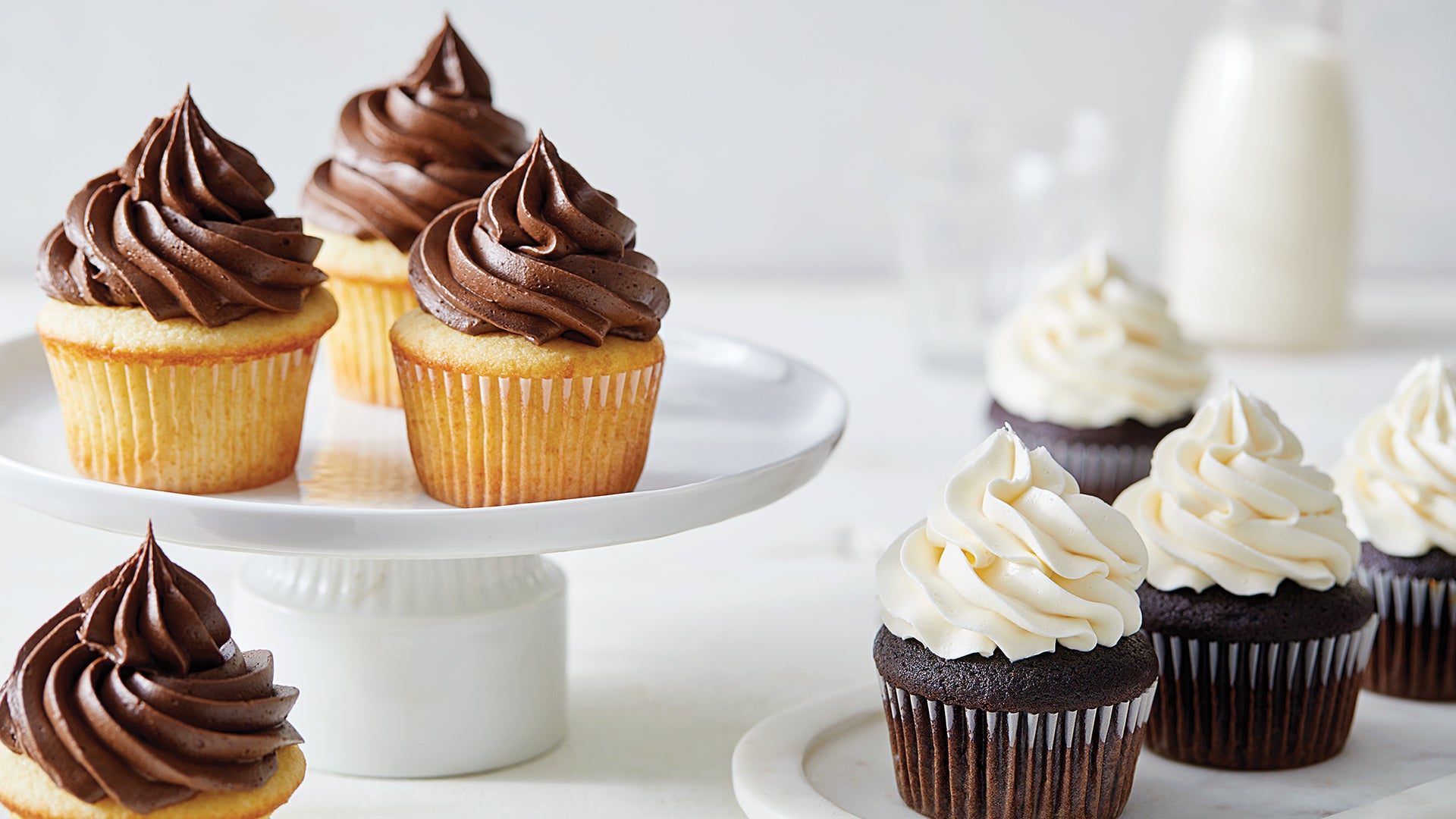 A series of cupcakes on a table