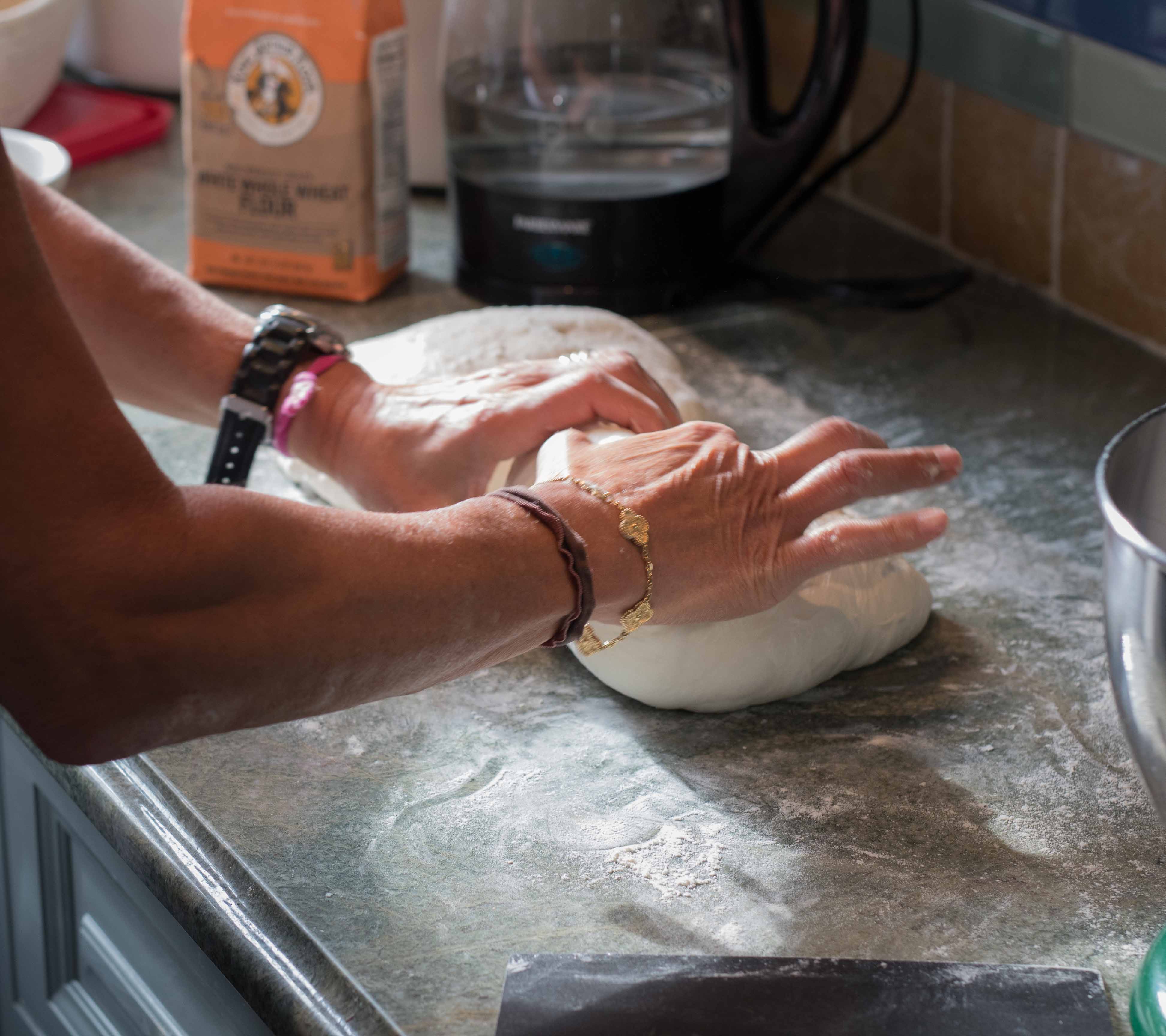 Maura shaping her loaves