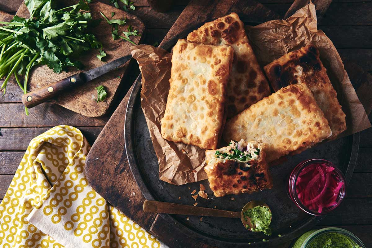 Mughlai paratha in serving basket