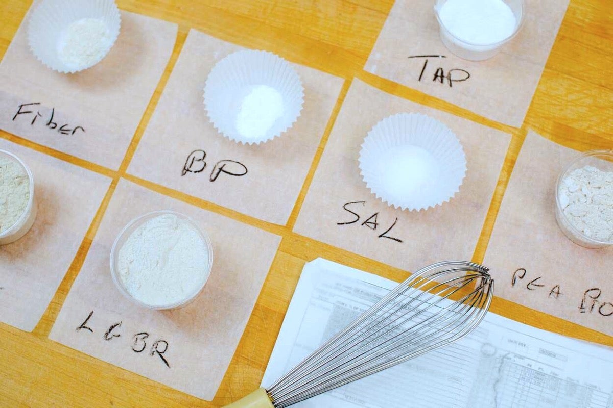 Ingredients laid out to make pancakes