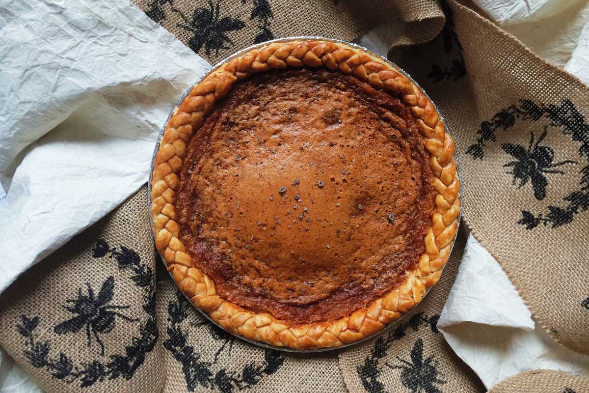 Lavender honey pie with vanilla bean sea salt