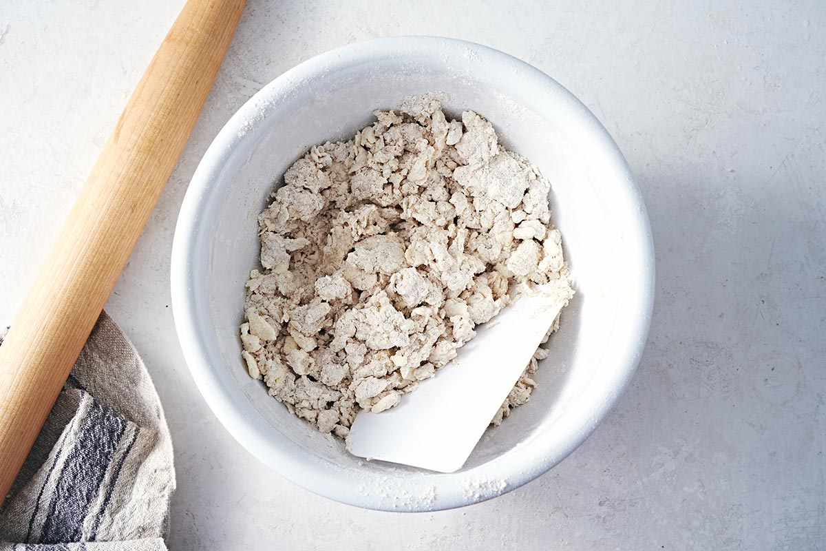 Rye puff pastry dough being made