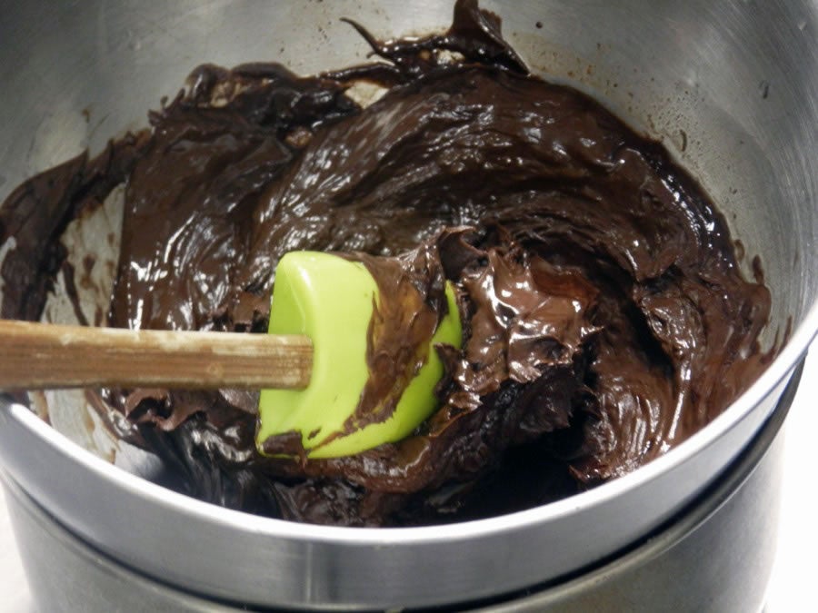 A bowl of seized chocolate