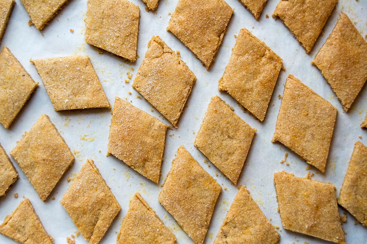 Baked cookies on sheet pan