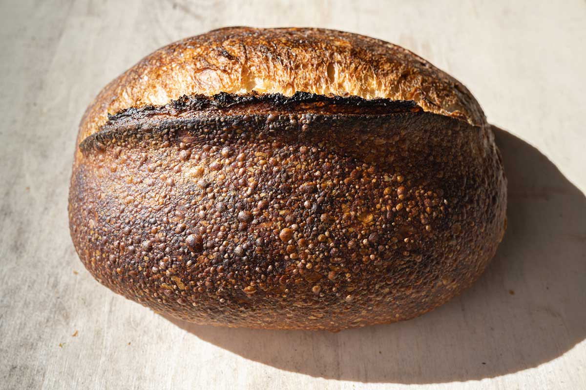 Naturally leavened sourdough bread crust