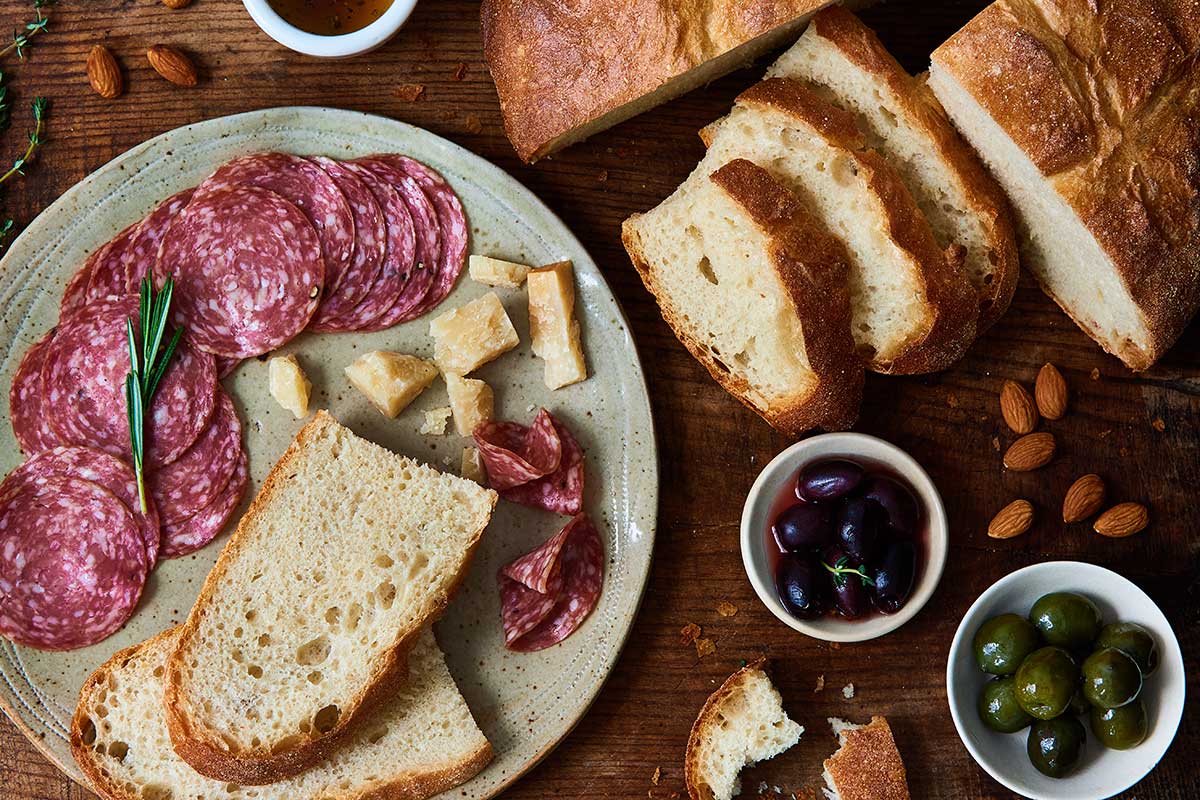 Tuscan Bread sliced and ready to serve 