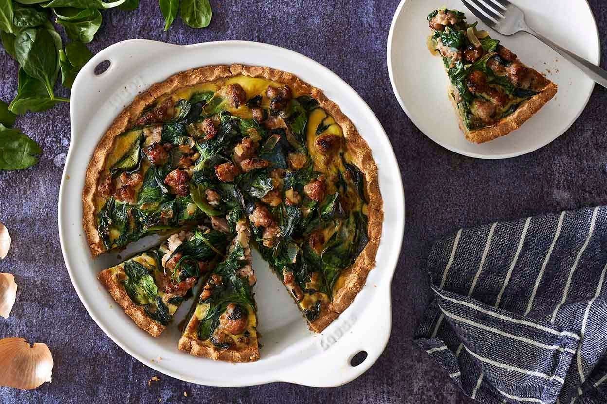 Paleo Sausage-Spinach Quiche