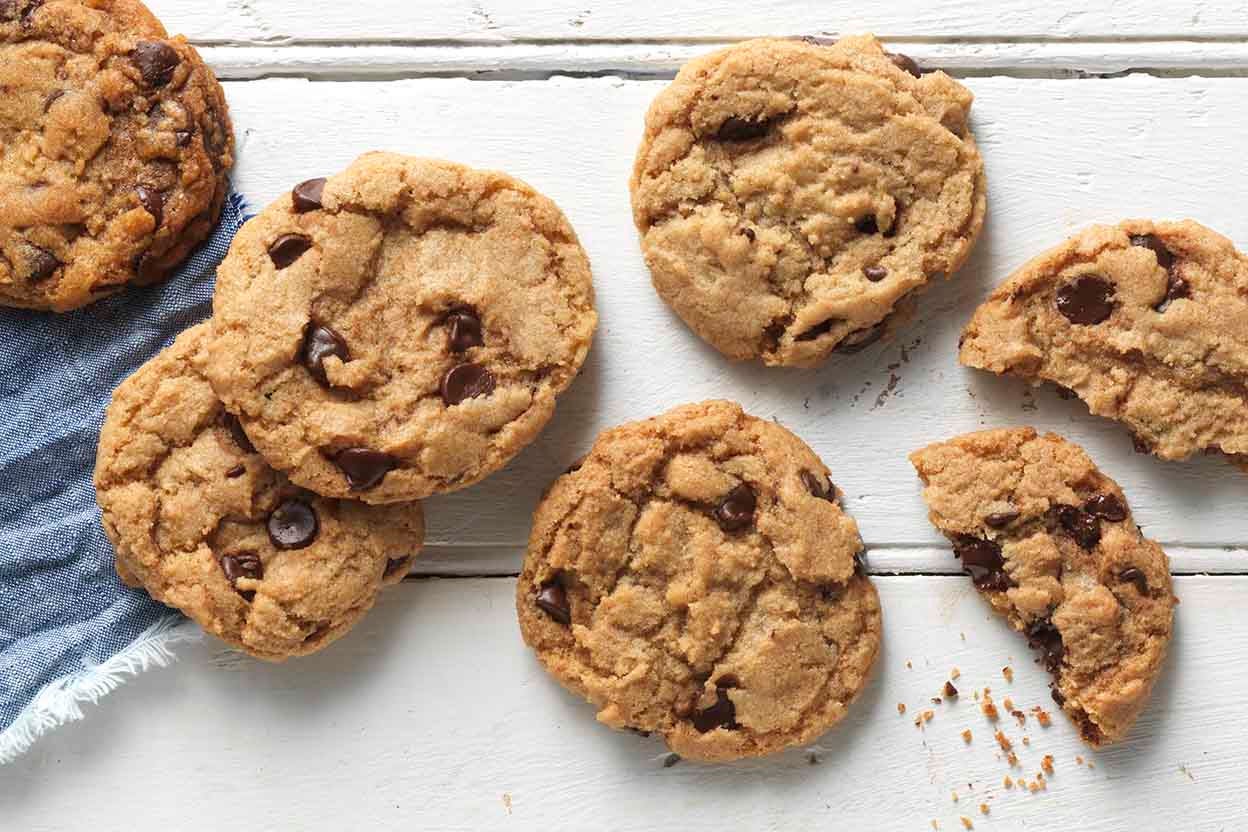 Classic chocolate chip cookies, made vegan. 