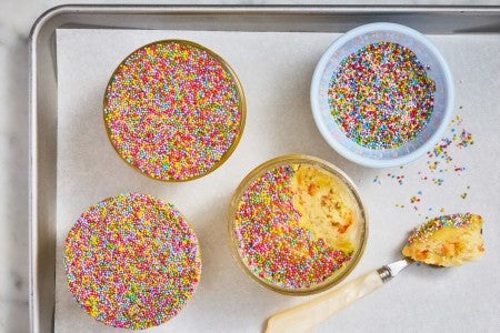 dot cakes with a bit taken out