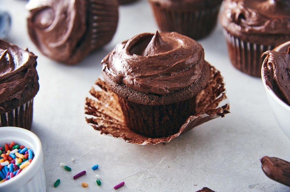 Gluten-Free Chocolate Cake or Cupcakes made with baking mix - select to zoom