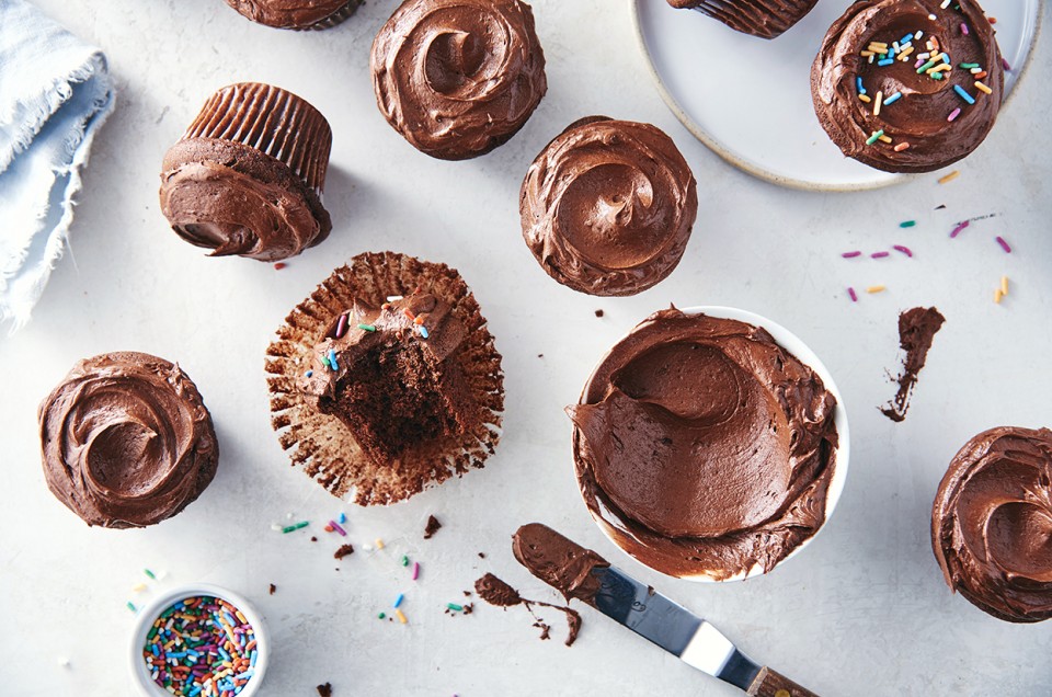 Gluten-Free Chocolate Cake or Cupcakes made with baking mix - select to zoom