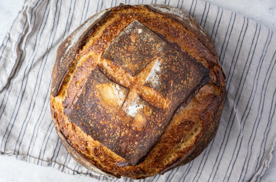 A no-knead sourdough boule