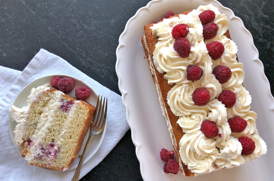 Raspberry Tea Cake with Mascarpone Cream Filling - select to zoom