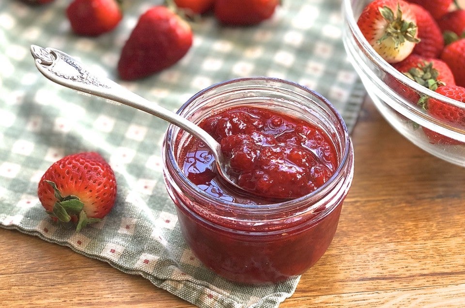 jar of fresh strawberry jam