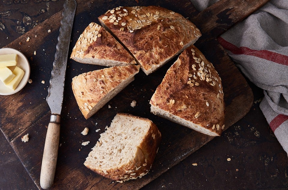 No-Knead Oat Bread - select to zoom