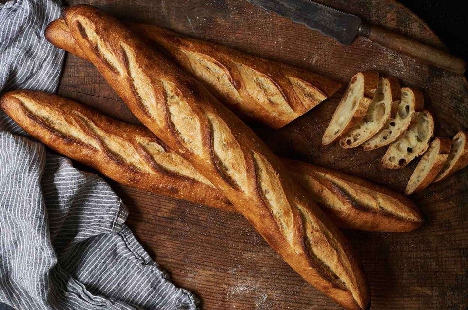 Three sourdough baguettes 