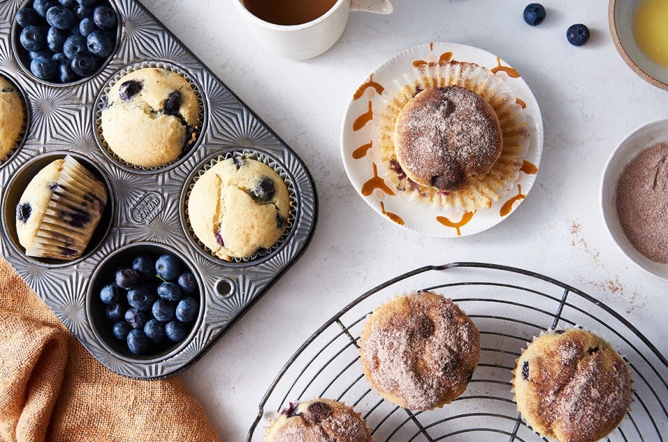 Blueberry Doughnuts made with baking sugar alternative