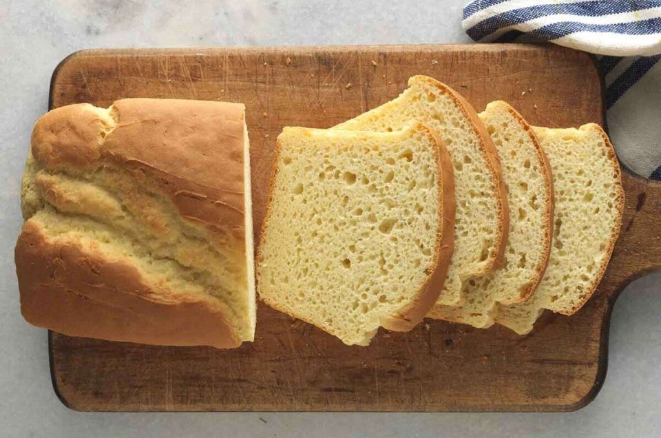 Sliced loaf of gluten-free sandwich bread