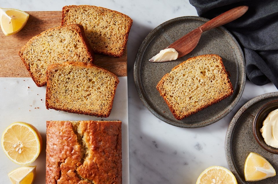 Lemon Poppy Seed Bread made with baking sugar alternative