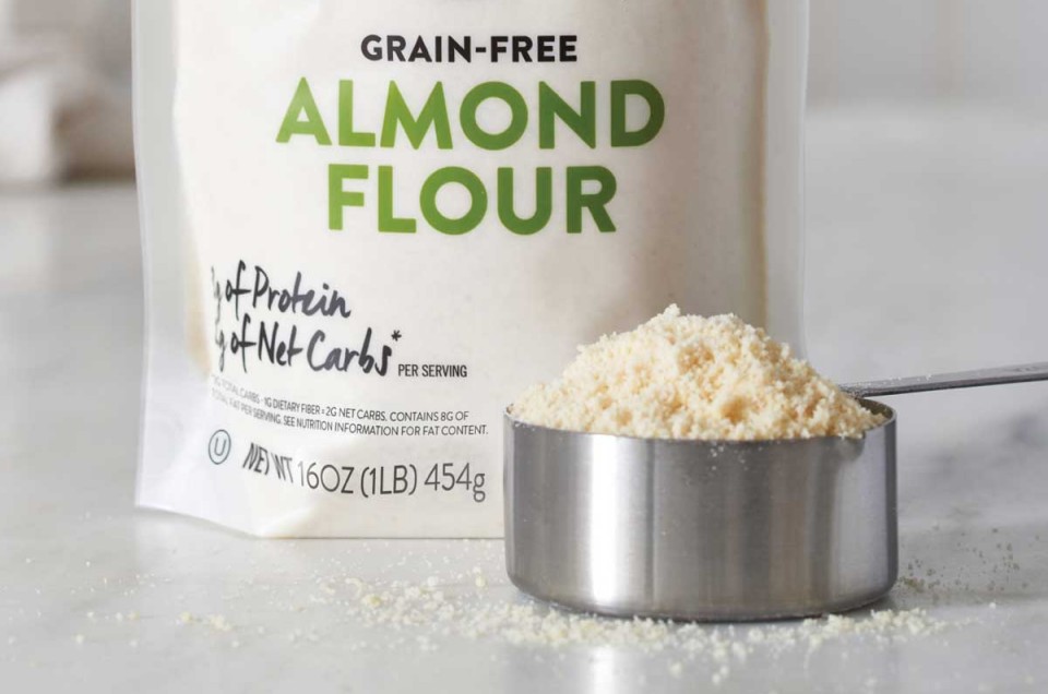 Almond flour in measuring cup