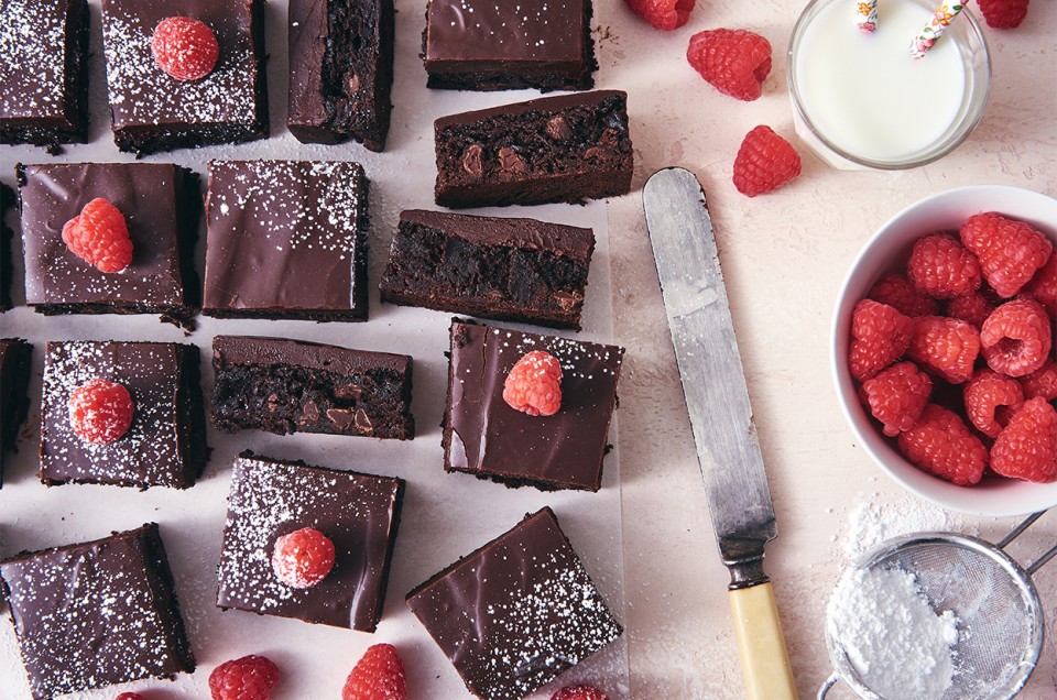Chocolate and Raspberry Brownie Bars - select to zoom