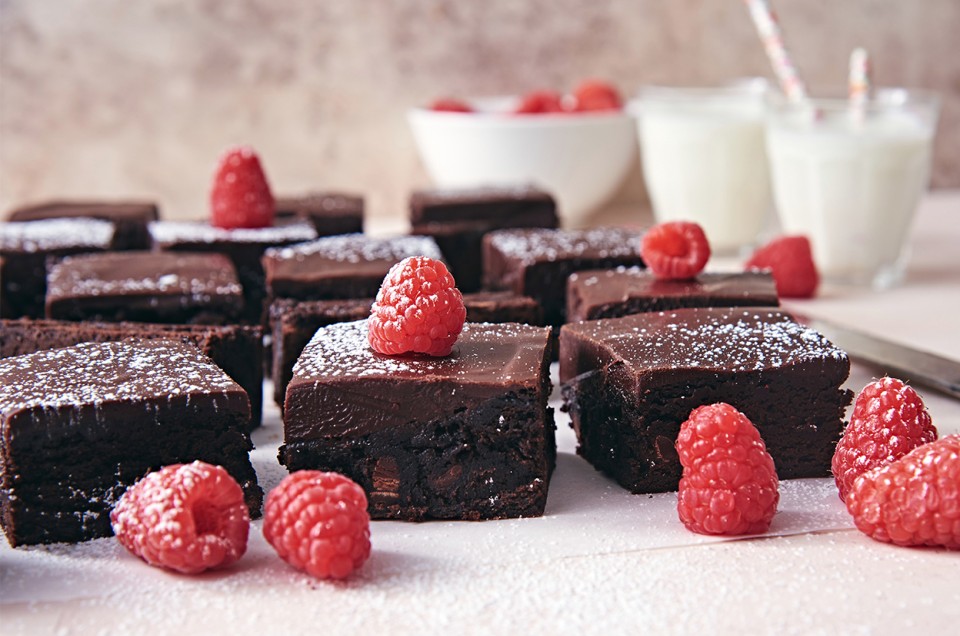Chocolate and Raspberry Brownie Bars - select to zoom