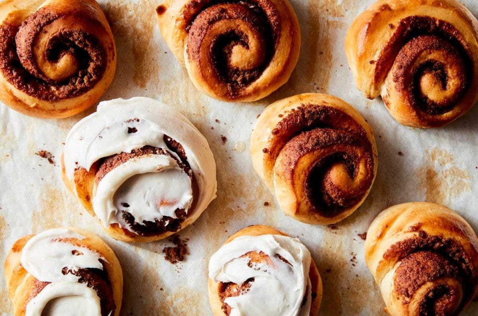 Cinnamon rolls on sheet pan