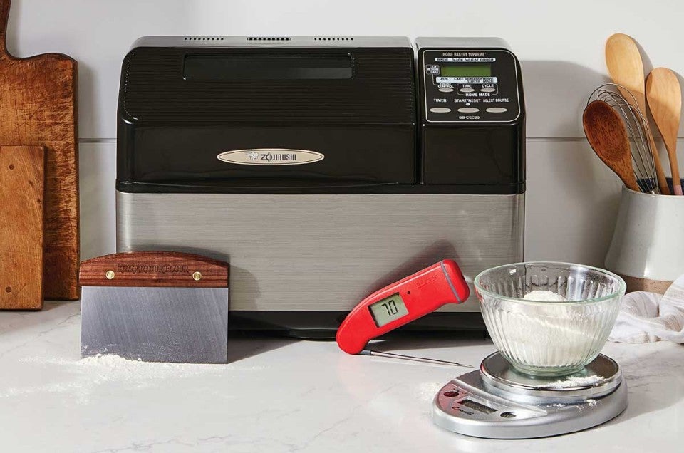 Bread machine on counter