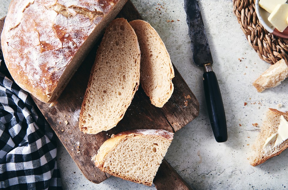 Easy No-Knead Sourdough Flavor Bread - select to zoom