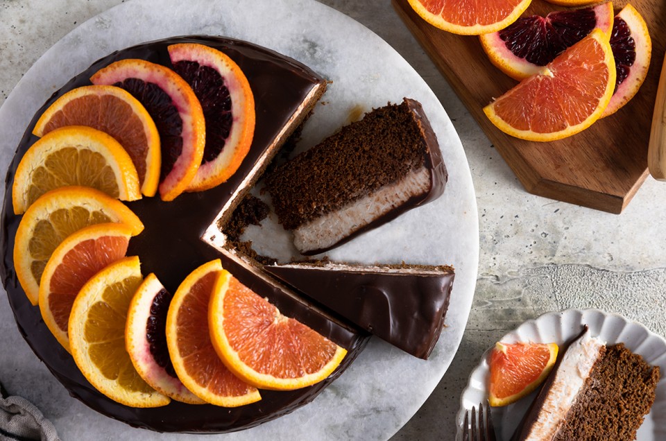Vegan Chocolate Orange Gingerbread Cake - select to zoom