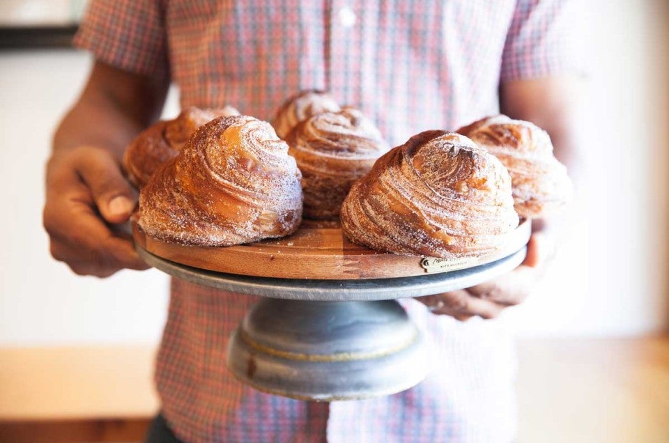 Jason holding tray of morning buns