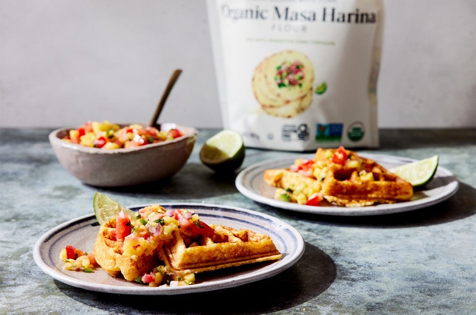 Savory Masa Harina Waffles - select to zoom