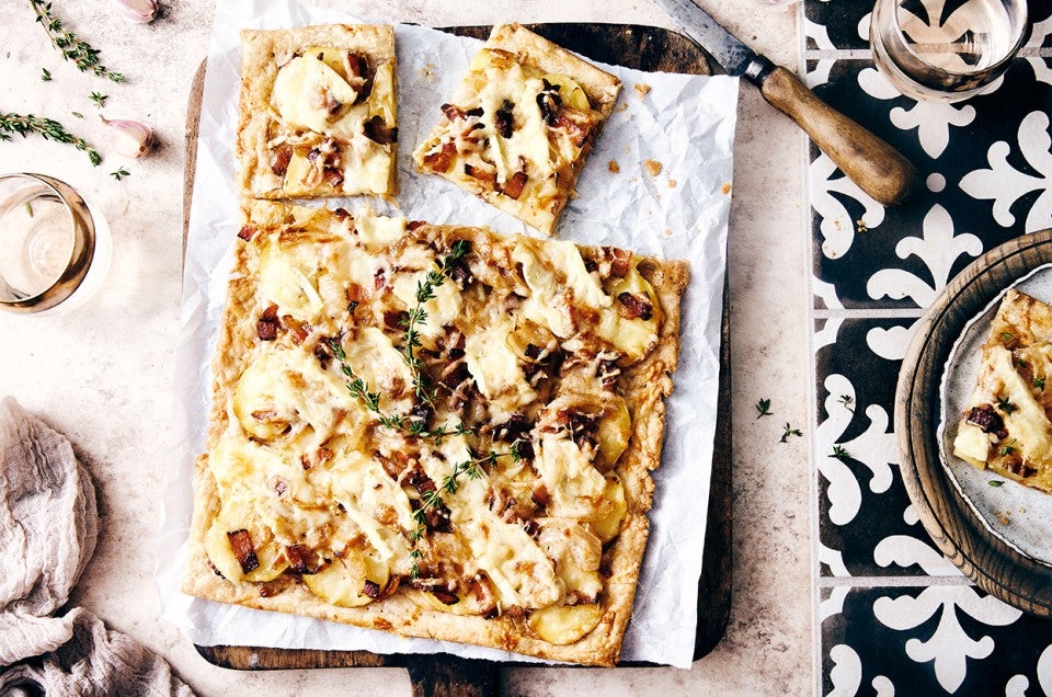 Tartiflette Tart with Rye Puff Pastry