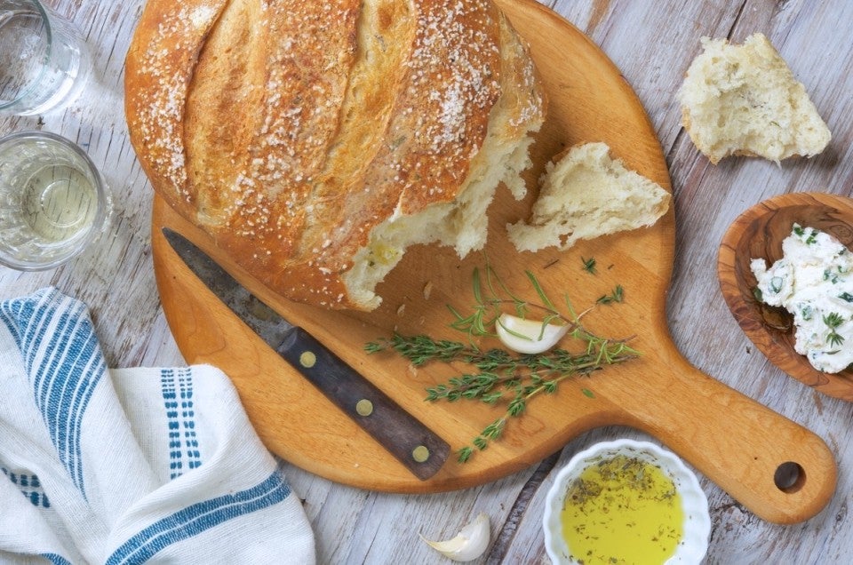 No-knead crusty white bread