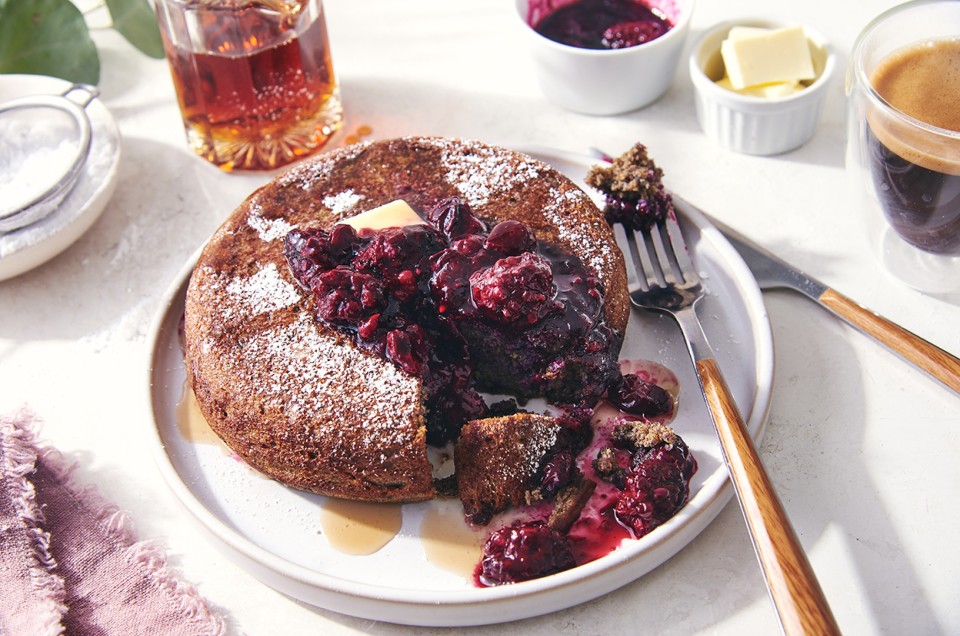 Baked Buckwheat Pancake with Berry Compote - select to zoom
