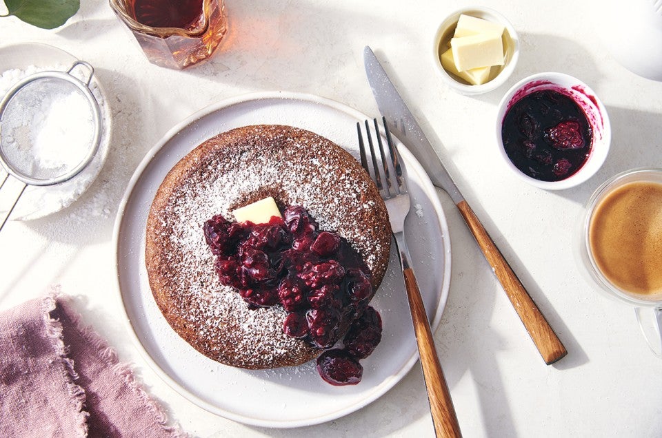 Baked Buckwheat Pancake with Berry Compote - select to zoom