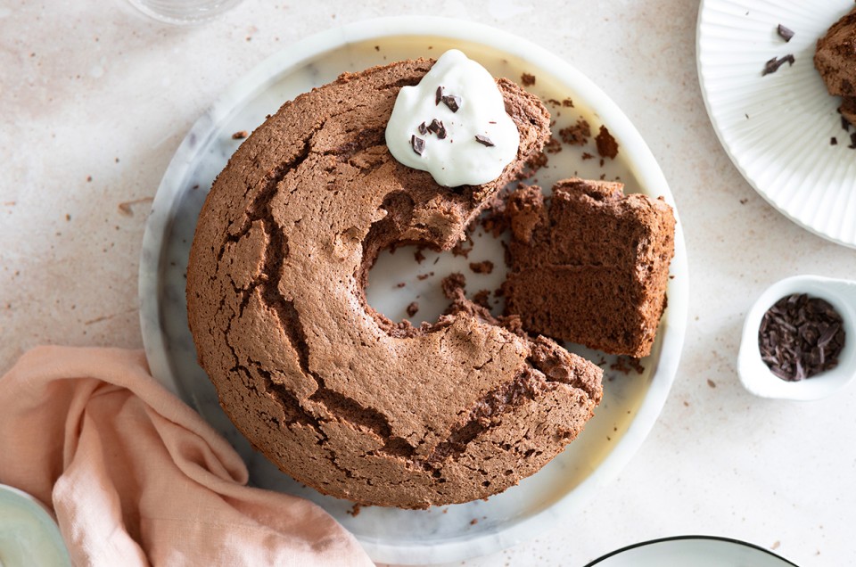 Gluten-Free Chocolate Angel Food Cake - select to zoom
