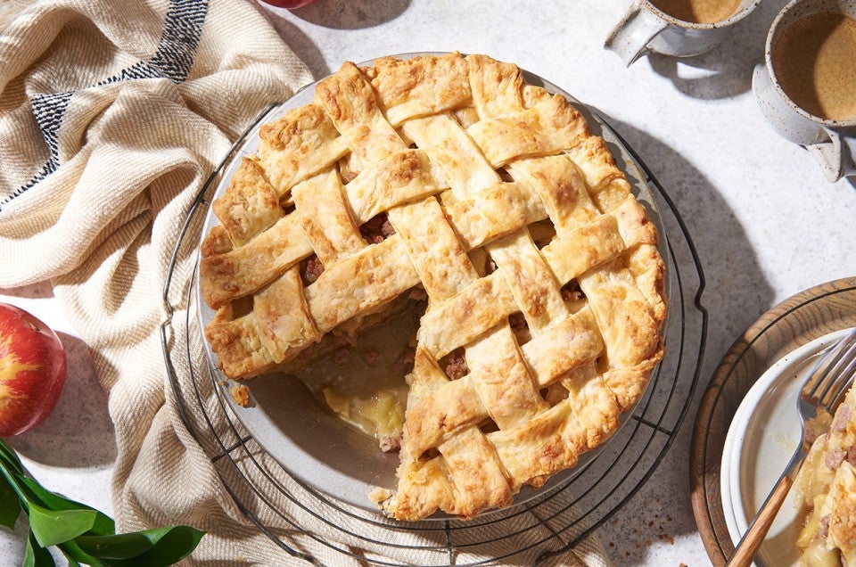 Sausage and Apple Pie in a Cheddar Crust - select to zoom