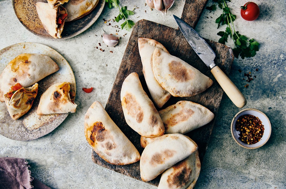 Spicy Tomato-Filled Tunisian Flatbreads - select to zoom